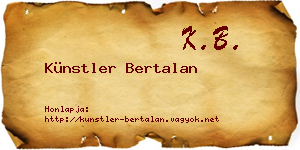 Künstler Bertalan névjegykártya